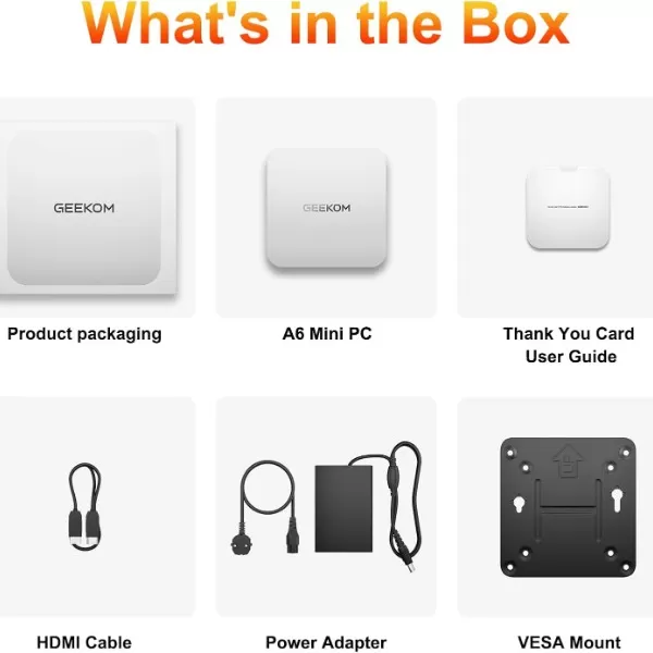 Unboxing and Contents of the GEEKOM A6 Box