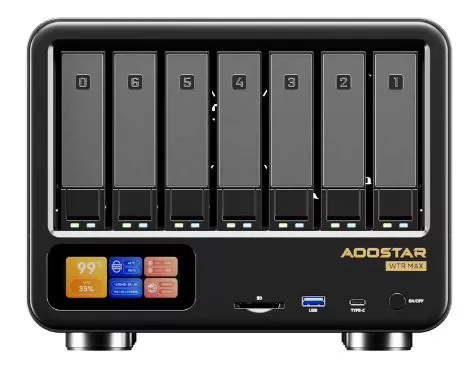 Front view of the AOOSTAR WTR Max mini PC/NAS
