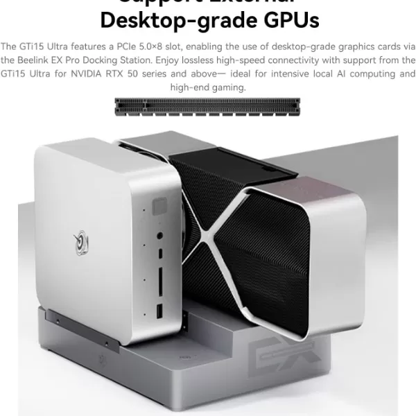 Display and multimedia, external appearance of the mini PC, external graphics card connection