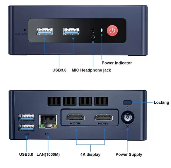 Portas e conexões externas