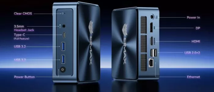 Conexiones y Puertos del mini PC BMAX B10 Power