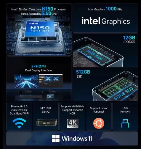 Mini PC BMAX B4 Ultra Especificaciones