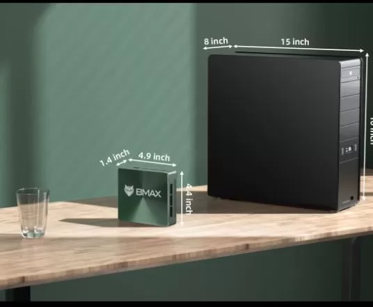 Dimensions and exterior appearance of the BMAX B6 mini PC