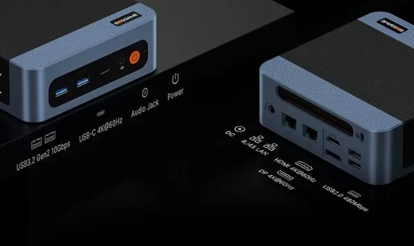 Connections and Ports of the Bosgame E5 Plus Mini PC