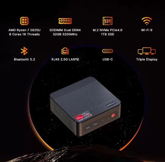 Technical Specifications BOSGAME P4 Plus mini PC