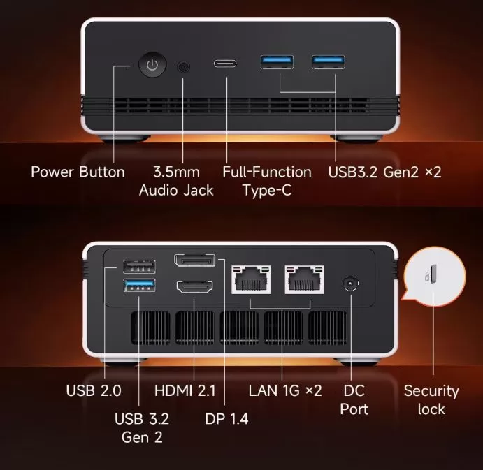 CHUWI UBox Connections and Ports