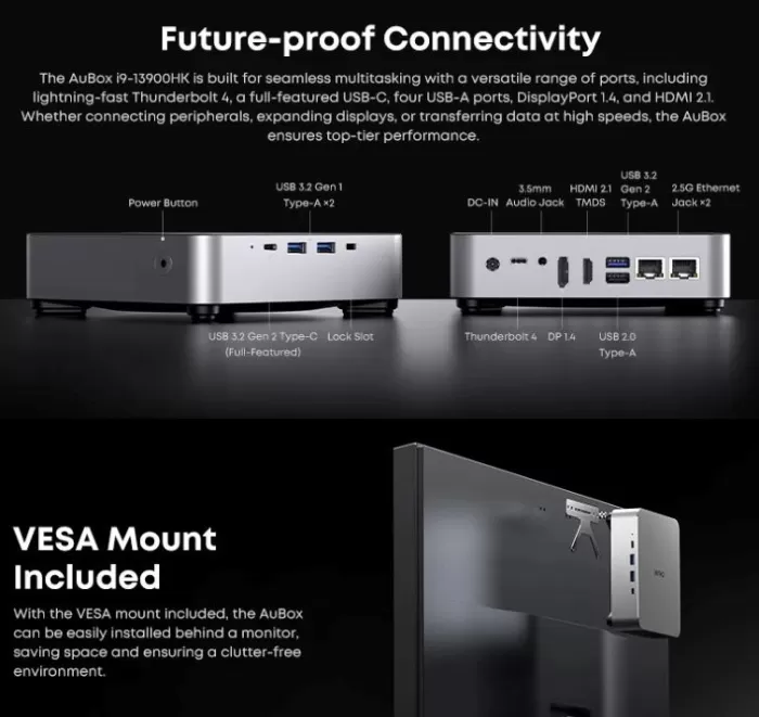 Connectivity and Extras Chuwi Aubox
