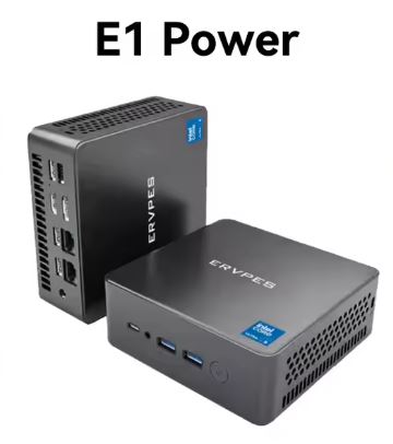 Review of the Ervpes E1Power mini PC with Intel Core Ultra 5 115U and 16GB DDR5