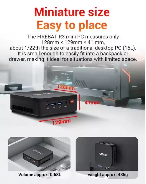 Conception et qualité de fabrication - Dimensions du mini PC