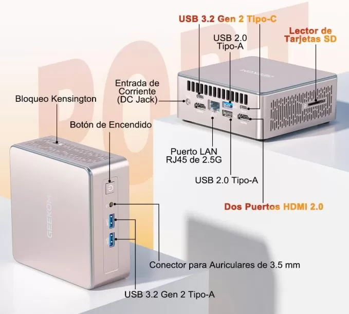 Geekom A5 Ports and Connections