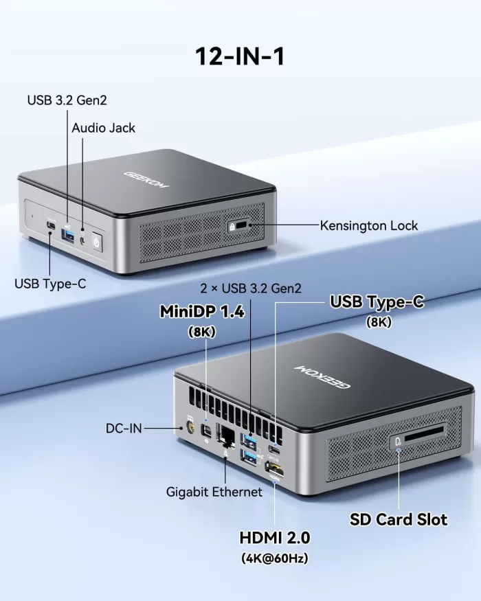 Conexiones y Puertos del mini PC Geekom AIR 12 2026