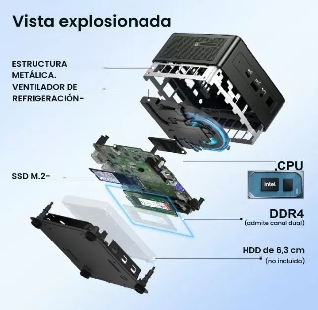 Interior appearance and internal components of the Geekom IT8 mini PC