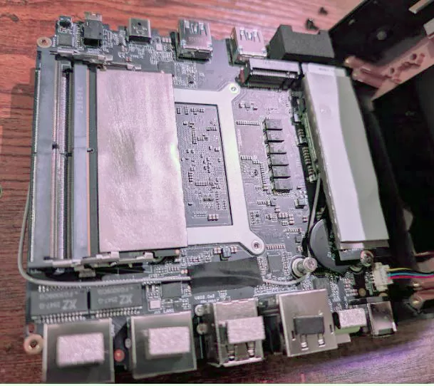 Interior view of the mini PC