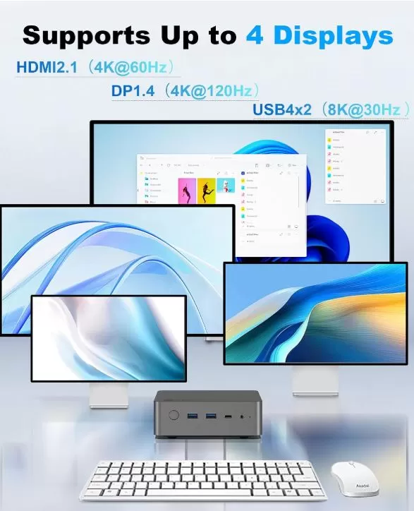 Supports 4 screens, port connection