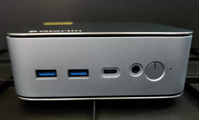 Front view of the mini PC