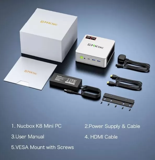 Déballage et contenu de la boîte du GMKtec NucBox K8