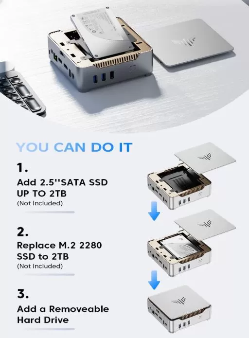 Procedimiento para abrir el mini PC y expandir el interior