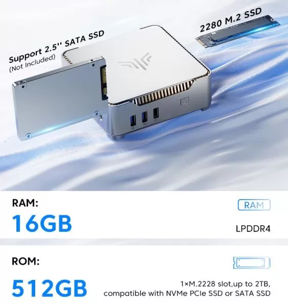 Ampliación del almacenamiento para el mini PC KAMRUI GK3PLUS N5030