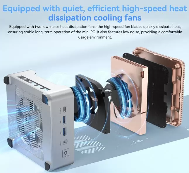 Interior view of the Kamrui mini PC