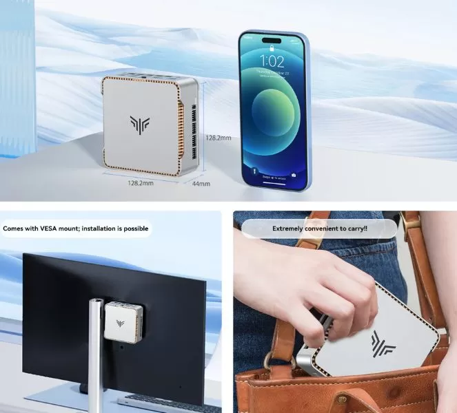 Dimensions and weight of the Kamrui mini PC