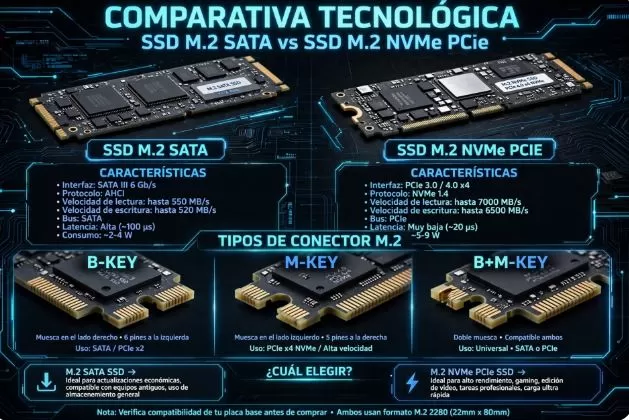 M.2 SATA SSD vs M.2 NVMe PCIe SSD