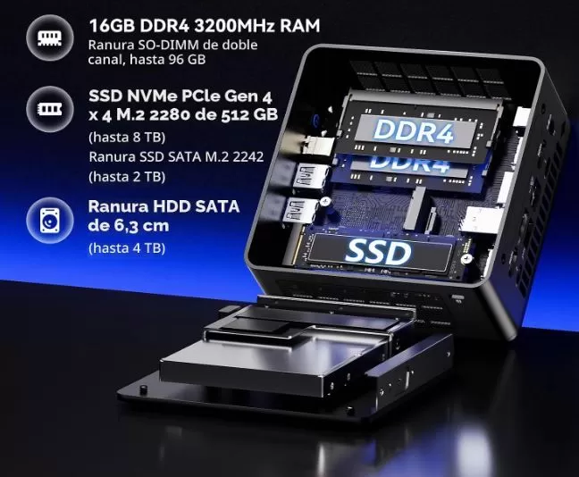 Internal view for updates of the Asus NUC 13 Pro mini PC