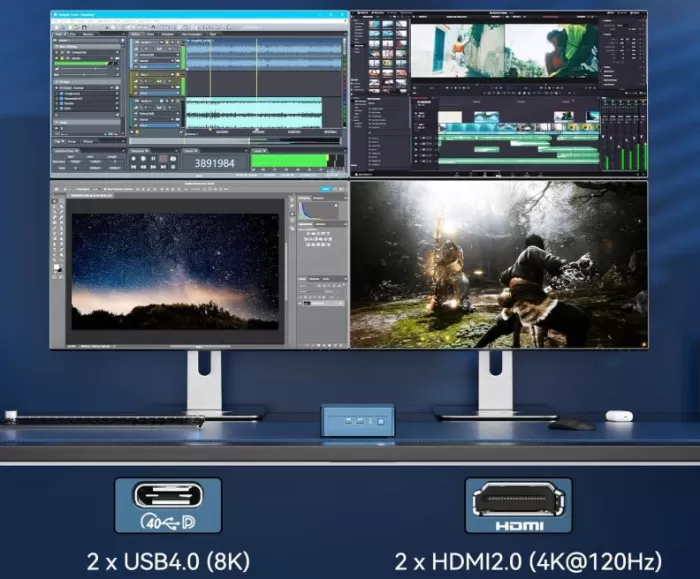 Affichage et multimédia, prend en charge plusieurs écrans jusqu'à 8K