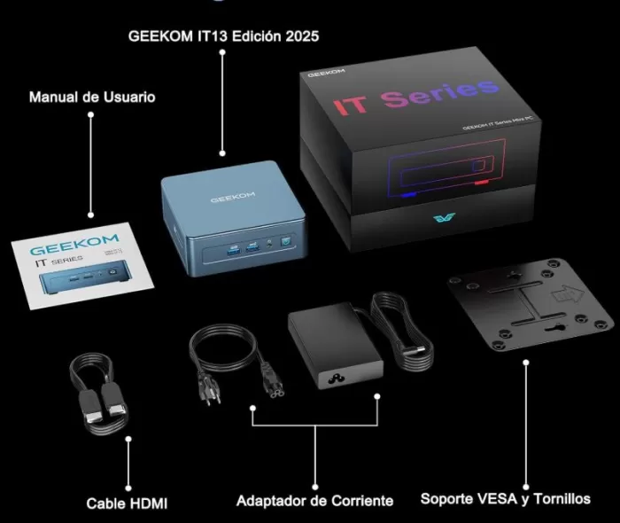 Contenu de la boîte du mini PC Geekom IT13
