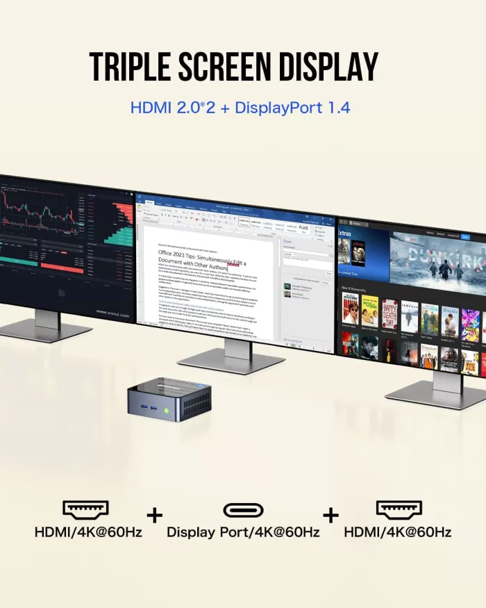 Screen and Multimedia GMKTec NucBox M3 mini PC