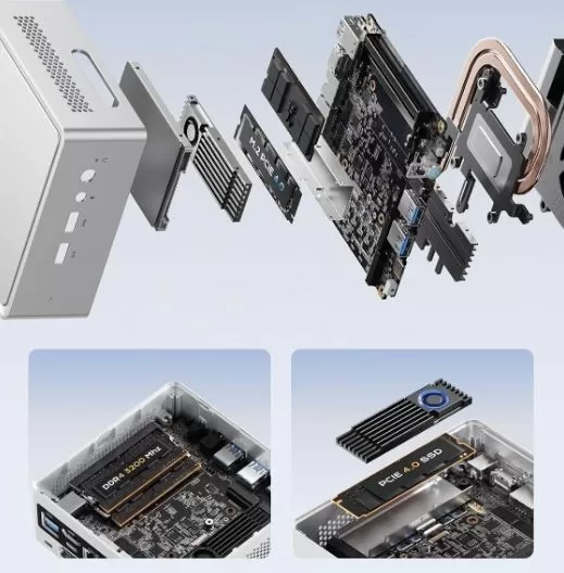 Interior view of the NAB9S mini PC
