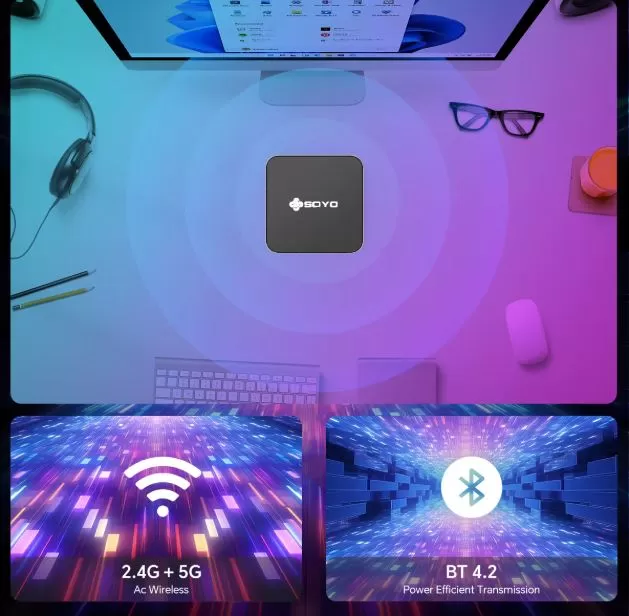Exterior appearance of the mini PC, WiFi and Bluetooth
