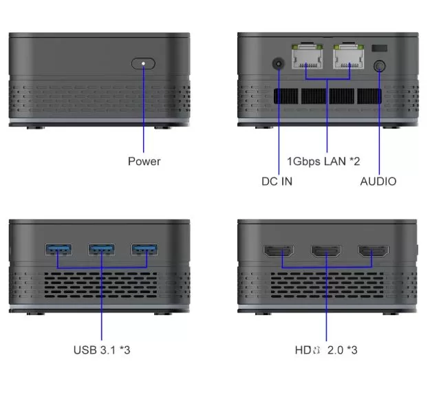 Connections and Ports of the T9 Plus Mini PC