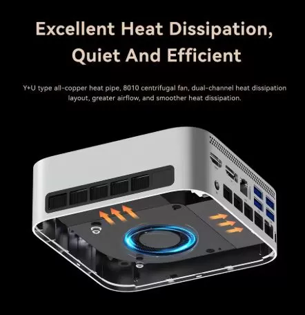 Heat dissipation and interior of the MLLSE G10 mini PC