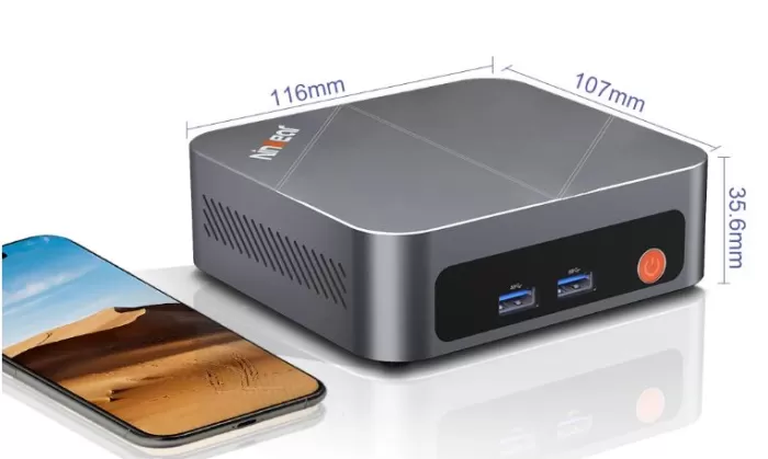 Dimensões do mini PC Ninkear M7