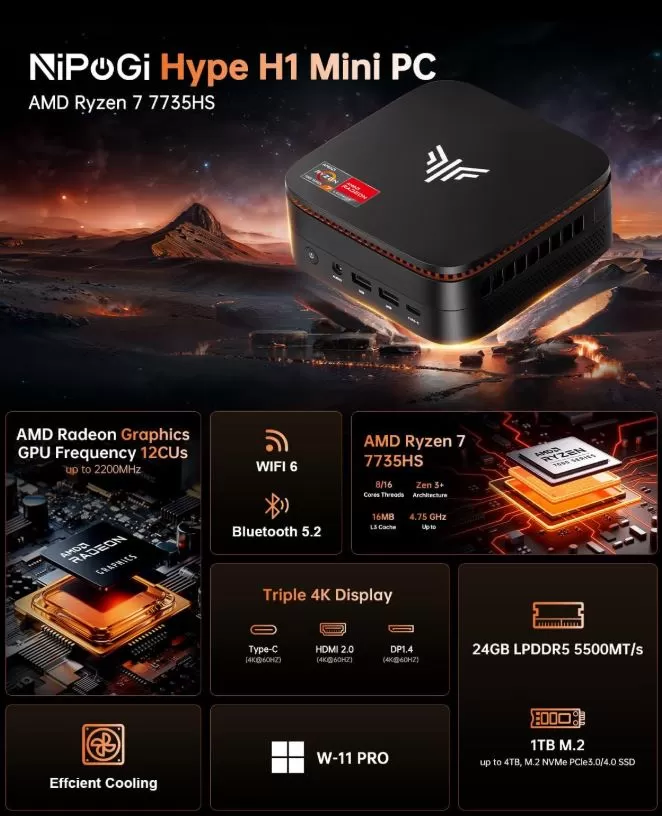 NiPoGi H1 Specifications