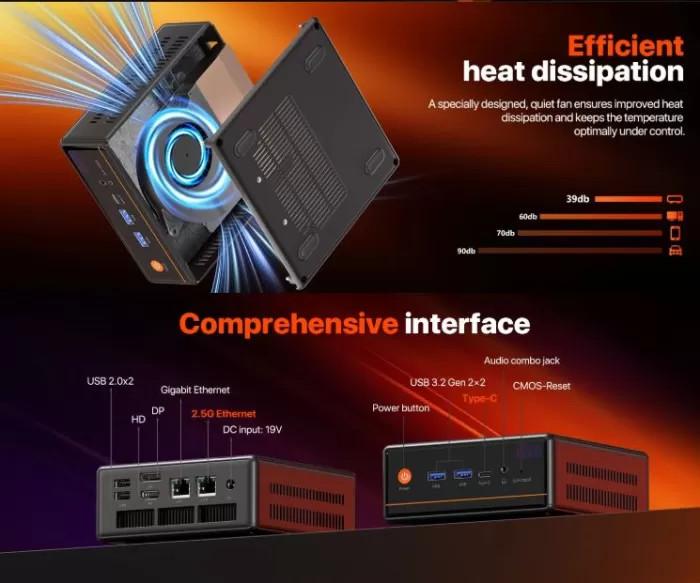 Conectividad y extras, Ventilación y perdida de calor del mini PC