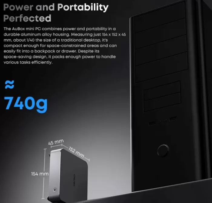 Weight and measurements Chuwi Aubox