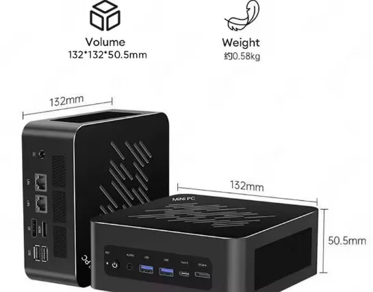 Dimensions, external appearance and weight of the Topton mini PC