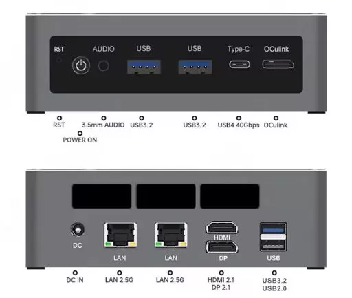 Topton Mini PC Connections and Ports