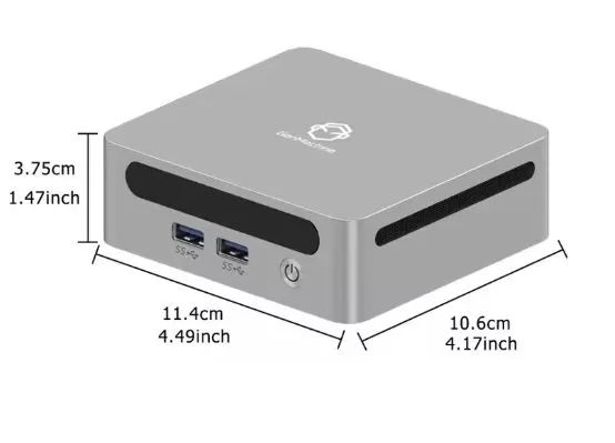 Dimensions of the Genmachine Ren7000 Pro mini PC