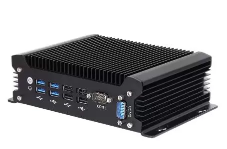 Aspecto Frontal del mini PC Fanless