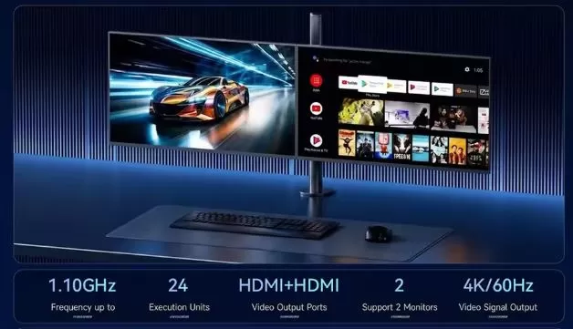 Display and multimedia: The MLLSE M2 mini PC supports 2 monitors