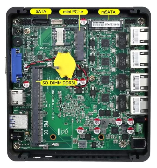 XCY X30 mini PC expansion and upgrades, motherboard appearance for expansions